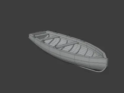 LOW POLY WOODEN BOAT 2 Low-poly 3D model