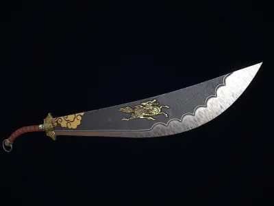 Two-handed Dao sword Low-poly 3D model