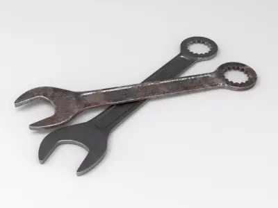Combination Wrench Low-poly 3D model get