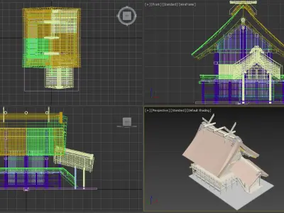 Sumiyoshi Shrine Low-poly 3D model