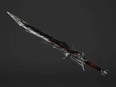 Fire Great Sword Low-poly 3D model