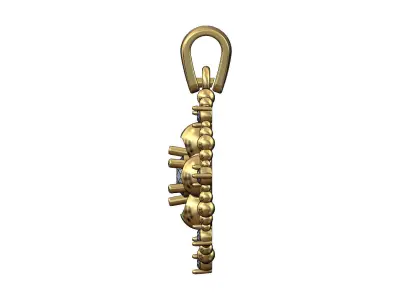 Diamond Florentine beaded pendant charm 3D print model