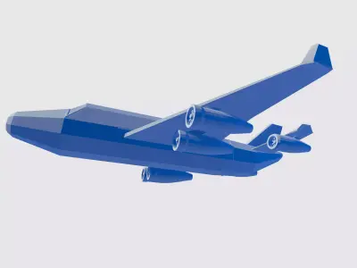 Bombardier jet  Low-poly 3D model