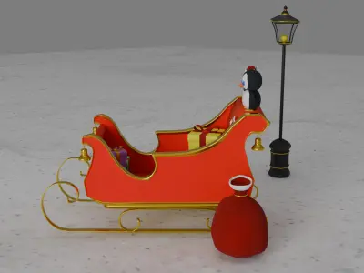 Christmas Santa Sleigh 3D model purchase