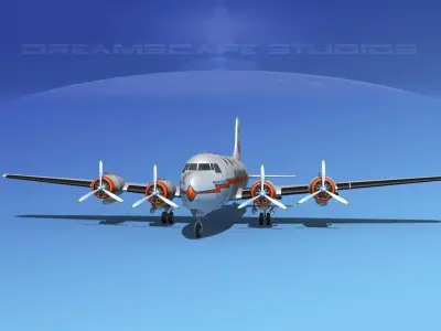 Douglas DC-4 American Airlines 3D model