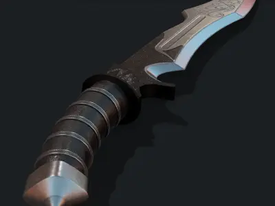 Hunting Knife HQ v2 Low-poly 3D model