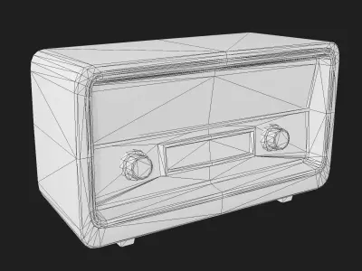 Retro Radio Low-poly 3D model
