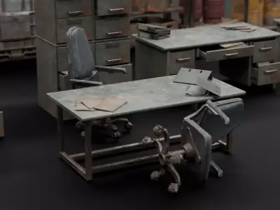 Rafinery Post Apocalyptic Assets 2 Low-poly 3D model