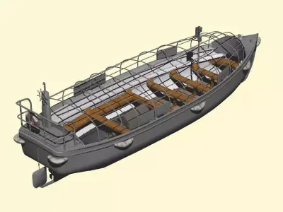 Imperial Japanese Navy 12m motor launch 3D model