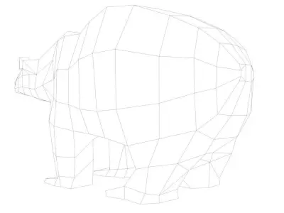 Polar Bear Cartoon Low Poly Low-poly 3D model