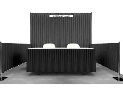 Pipe and Drape Trade Show Booth 3D model