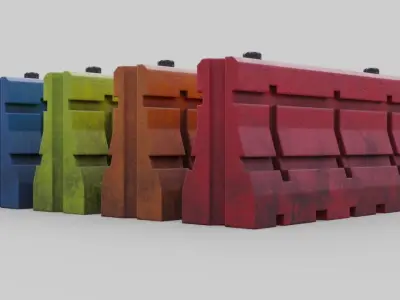 Traffic Barrier 3 Low-poly 3D model