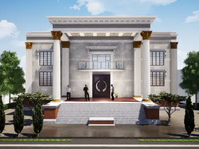 Commercial building 3D model get