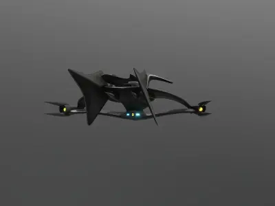 51Caved spaceship Free low-poly 3D model