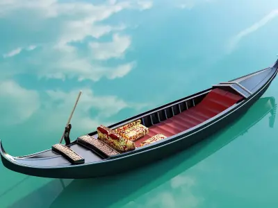 Venetian gondola 3D model