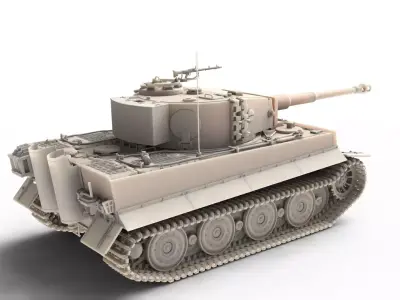 Panzerkampfwagen VI Sd kfz 181 Tiger I ausf E Late production 3D model