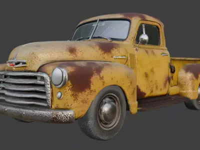 Vintage Rusty Pickup Truck 3D Model 3D model 15