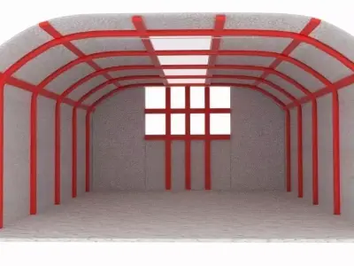 Warehouse Flat Low-poly 3D model