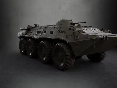 BTR-80 APC Low-poly 3D model