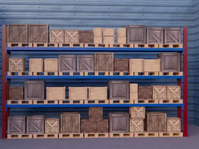 Warehouse Rack Storage 3D model 3D model
