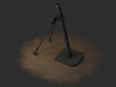 8 cm GrW 34 Granatwerfer mortar Low-poly 3D model