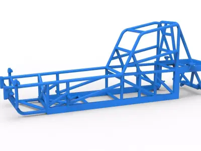 Frame of Vintage Dirt Modified stock car Version 4 Scale 1 to 25 3D print model