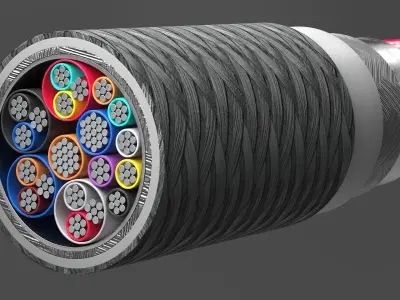 USB Type C Cable Cross Section Model 3D model