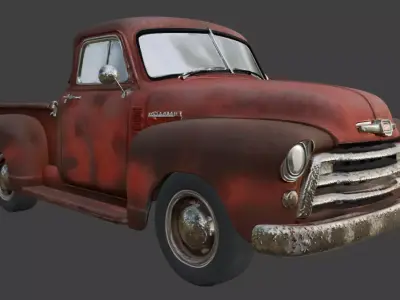 Vintage Rusty Pickup Truck 3D Model 3D model 28