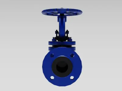Valve flanged gate Low-poly 3D model