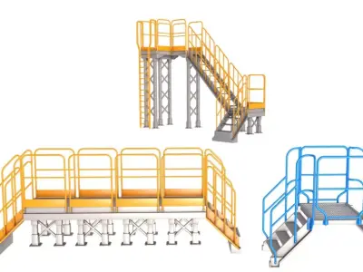 Industrial Stairs Collection 3D model purchase