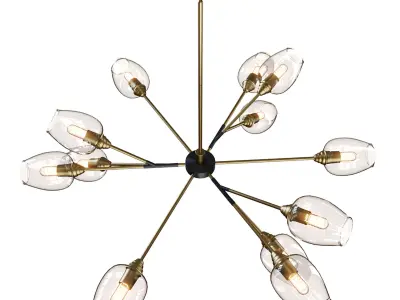 Maxim Savvy Antique Brass 12-Light Sputnik Pendant 3D model