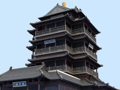 Chaoran Tower Jinan Chinese Ancient Architecture Pagoda  3D model