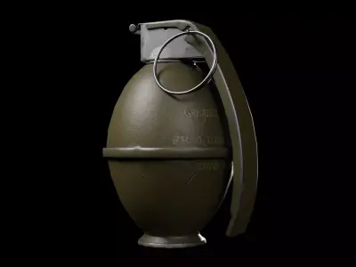 M-26 Frag Grenade Low-poly 3D model Low-poly 3D model