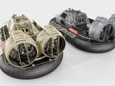 Militery Hovercraft  Low-poly 3D model