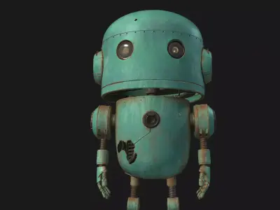 Rusty Robot 11 Low-poly 3D model