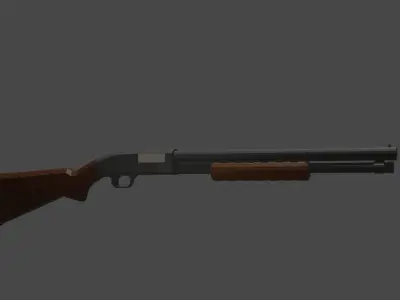 Low Poly Shotgun Free low-poly 3D model