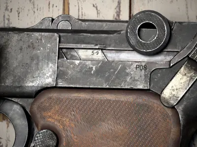 Luger P08 Low-poly 3D model buy