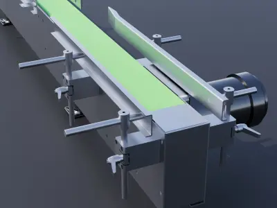 Plate chain conveyor belt 3D model