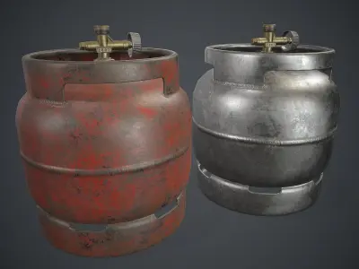 Portable LPG Gas Tank 1 PBR Game Ready Low-poly 3D model