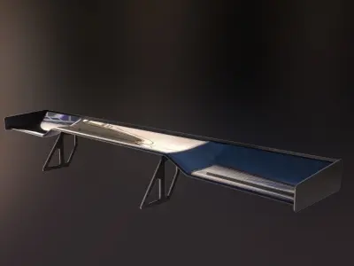 More than 20 semi procedural car wings spoilers Low-poly 3D model