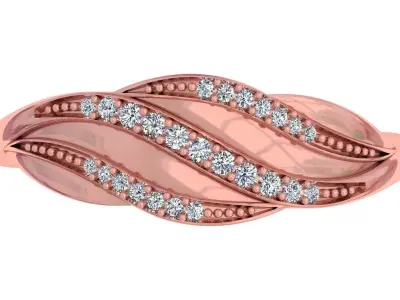 Wave Diamond Ring 3D print model