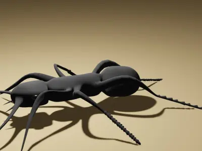 BLACK ANT  Low-poly 3D model