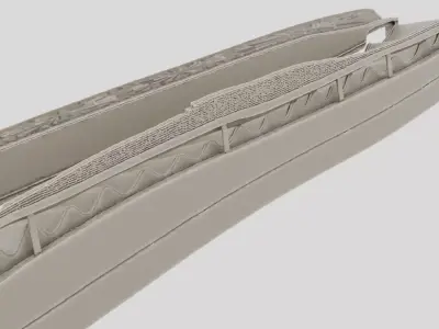 Industrial Conveyor Belt Section for 3D print 3D model