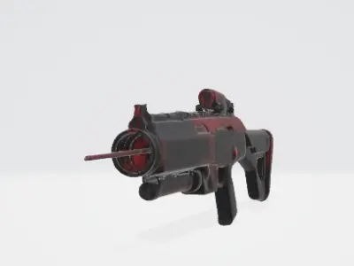 Red and Black sci-fi gun 3D model purchase