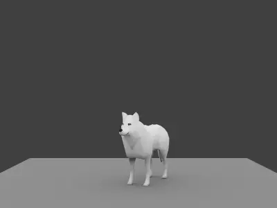 wolf made in blender Low-poly 3D model