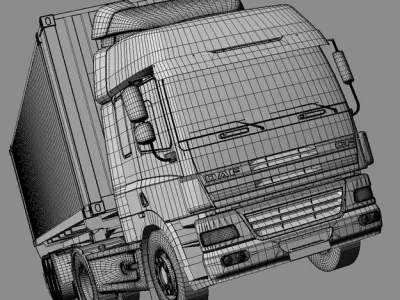 DAF CF85 with semitruck and ISO 45 ft container 3D model
