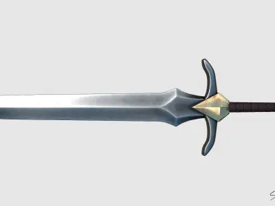 Lowpoly Sword 3D Model No Reference Unique Low-poly 3D model