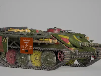 E-10 Hetzer 2 II Entwicklung light tank destroyer - Germany East Low-poly 3D model