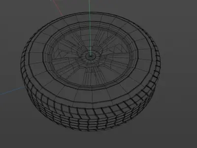 lowpoly tire car wheel Low-poly 3D model