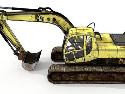 Low poly Excavator Low-poly 3D model buy